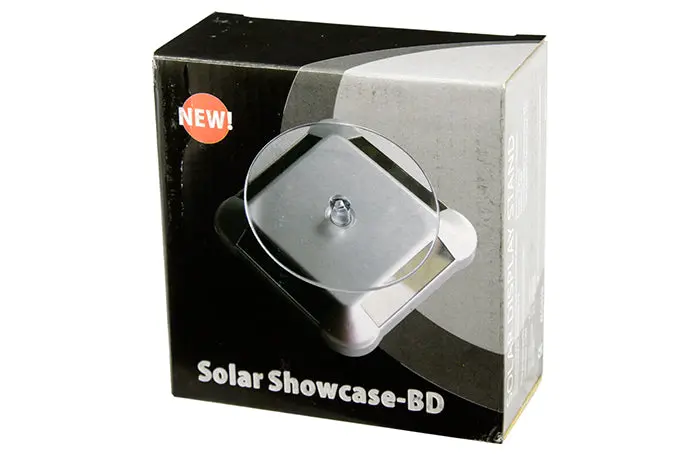 3.5″ Rotating Stage With Solar-Powered Base (Clear Top With Black Base) 1
