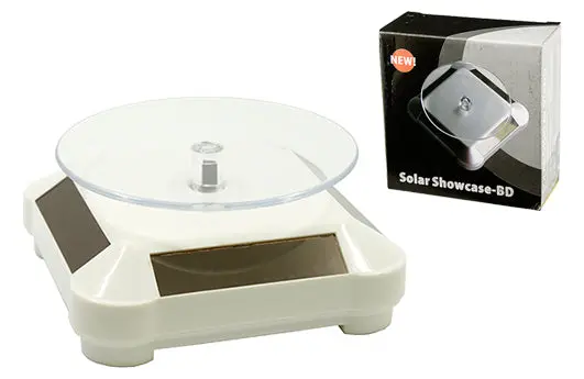 3.5″ Rotating Stage With Solar-Powered Base (Clear Top With White Base) 1