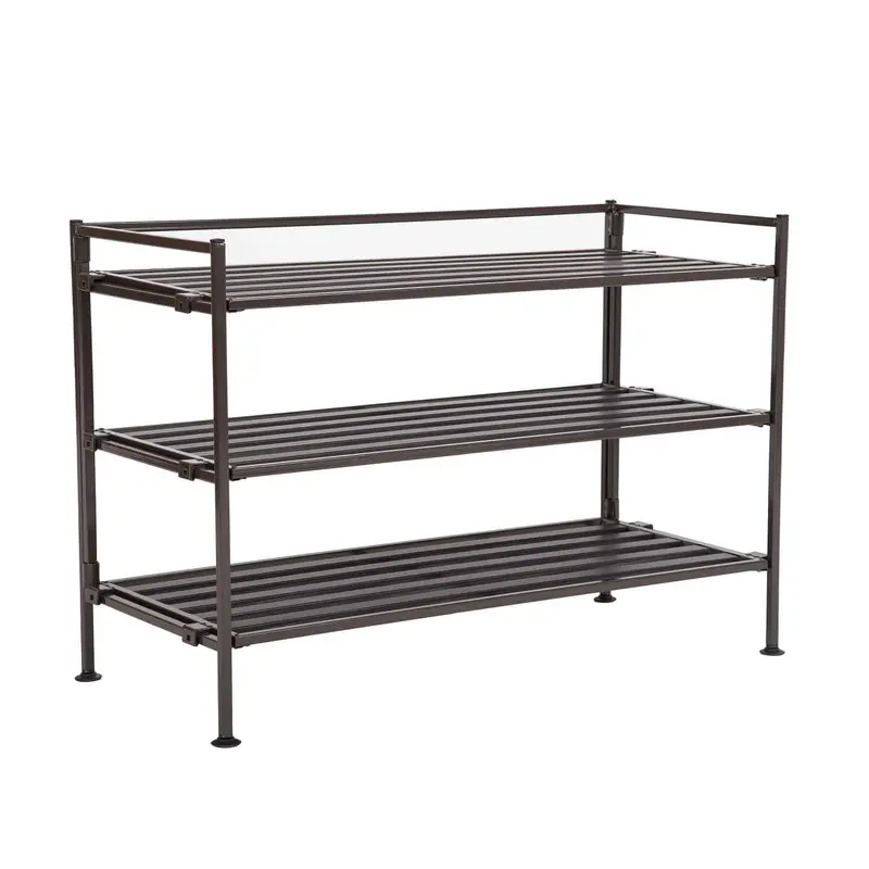 3-Tier Resin Slatted Shoe Rack 1