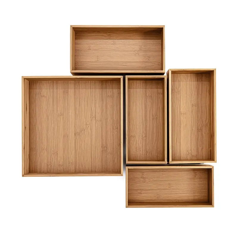 5-Piece Bamboo Storage Organizer Box Set 1