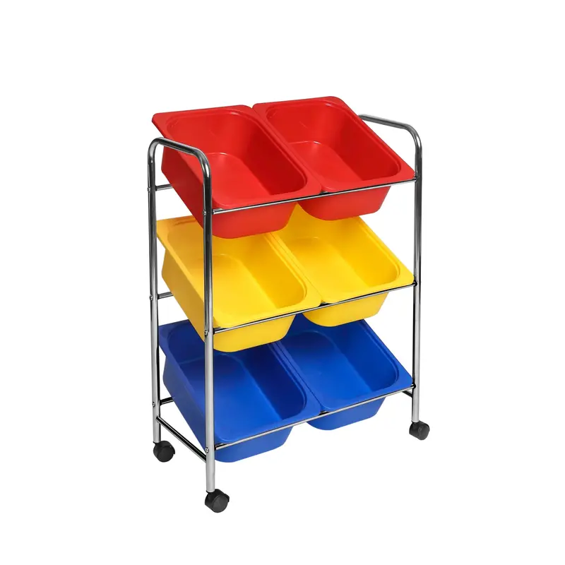 6-Bin Organizer Cart, Multi-Color 1