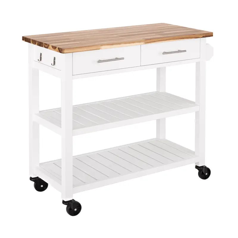 Acacia Top Kitchen Cart 1