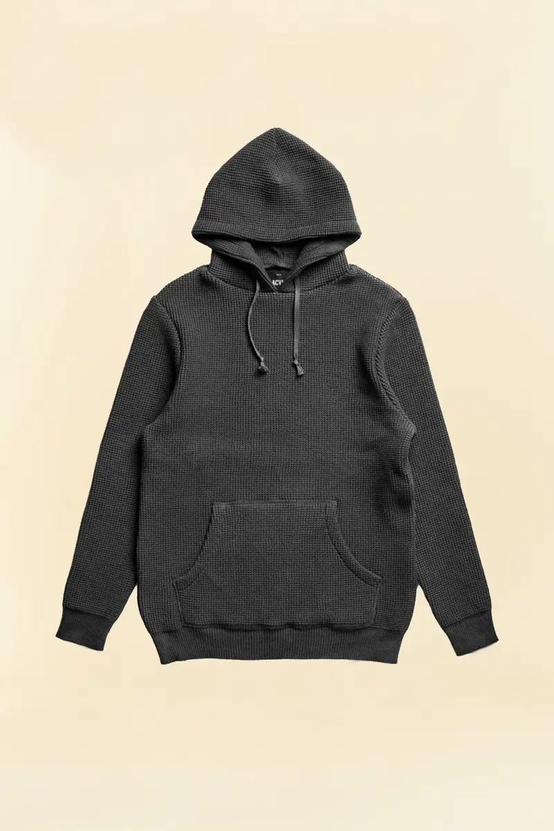 Addict Clothes Acvm Waffle Cotton Knit Hoodie - Black 1