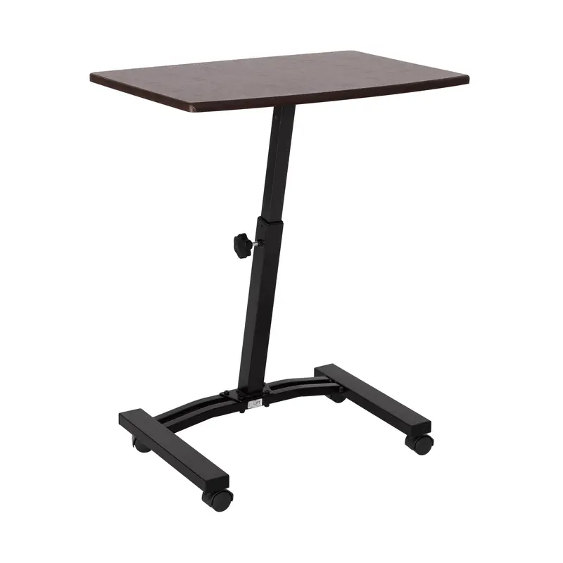 Airlift® Mobile Laptop Sitting Desk Cart, Walnut 1