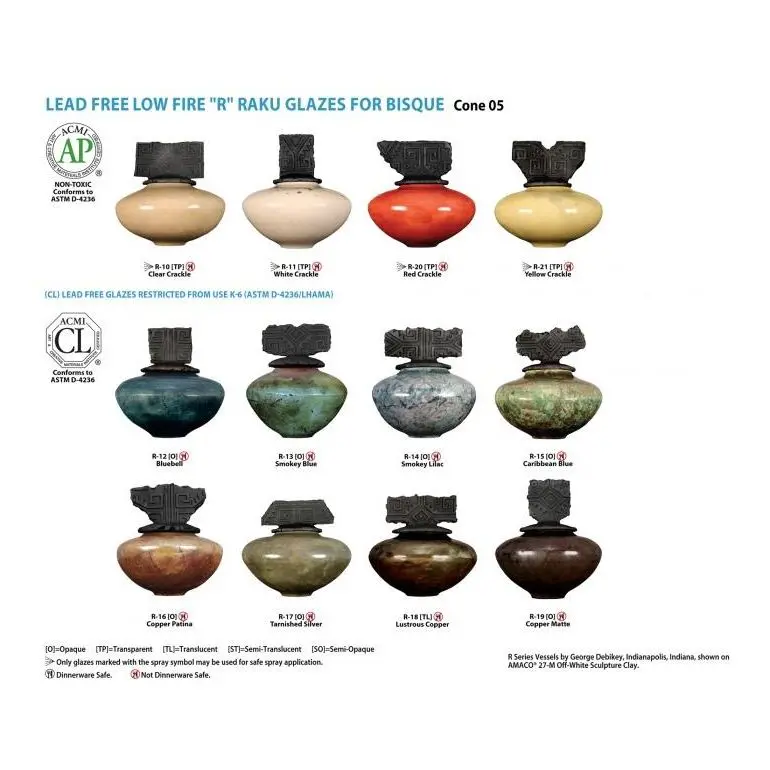 Amaco Raku Glazes: (Pint) 1