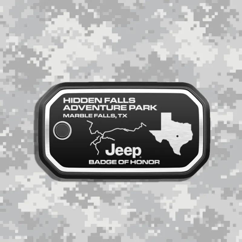 Badge Of Honor バッジオブオナー Texas Marble Falls Hidden Falls Adventure Park テキサス マーブルフォールズ アメリカ 本国 ジープバッジ アメリカ 本国 ジープバッジ 1