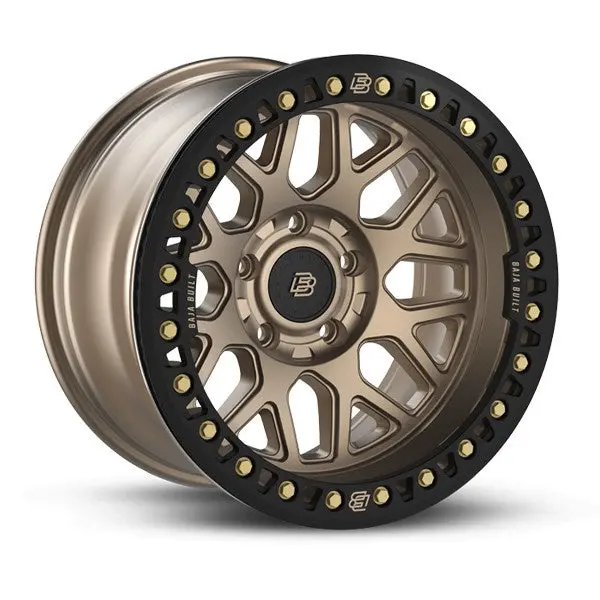 Baja Built バハビルト Lite Brite Outlaw Cast Beadlock | Satin Bronze (Black Ring & Bronze Bolts) キャストホイール 1