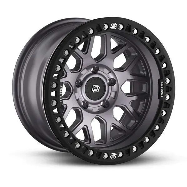 Baja Built バハビルト Lite Brite Outlaw Cast Beadlock | Satin Graphite (Black Ring & Aluminum Bolts) キャストホイール 1