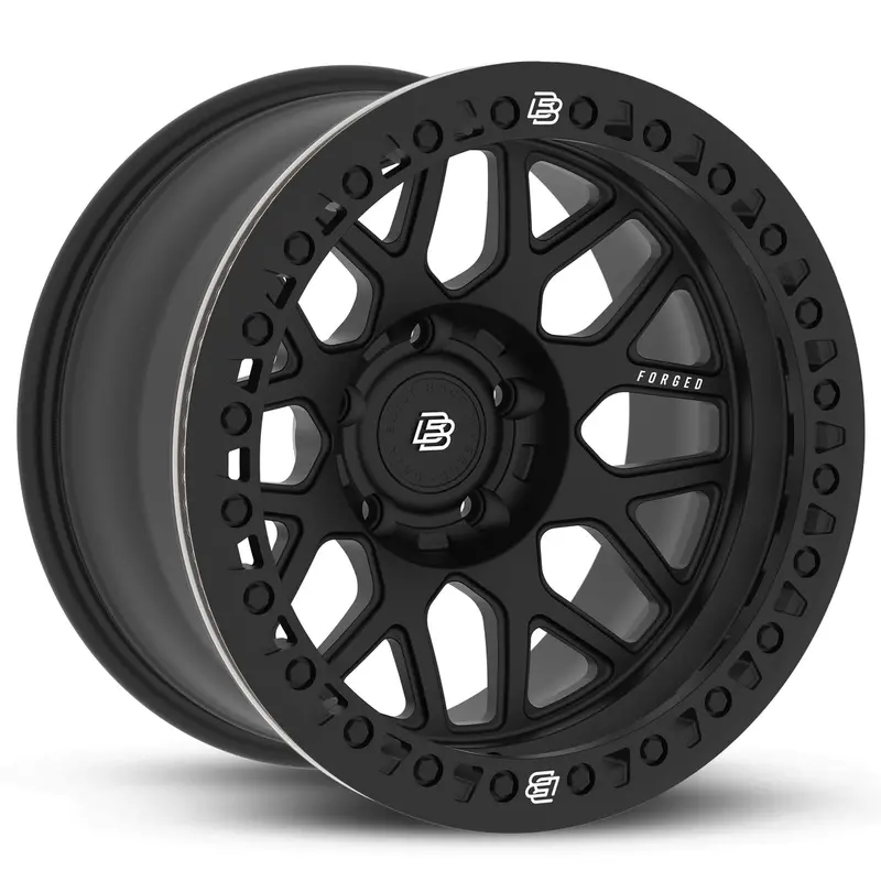 Baja Built バハビルト Lite Brite Outlaw Forged Beadlock | Matt Black (Black Ring & Black Bolts) フォージド鍛造ホイール 1