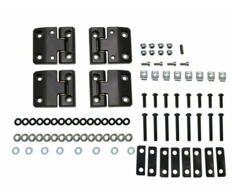Black Aluminum Front Row Door Hinges For Land Rover Defender - Billet Aluminum - Fits From 1983-2016 1