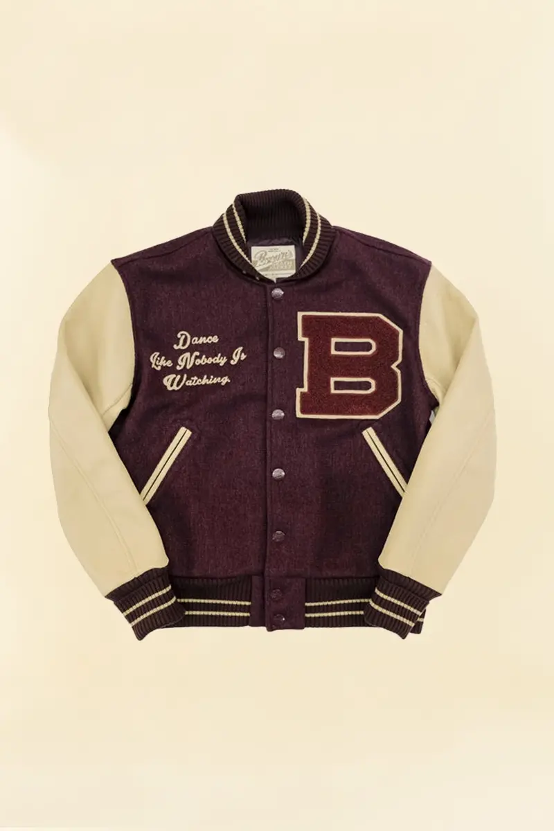 Brown's Beach Varsity Jacket - Burgundy 1