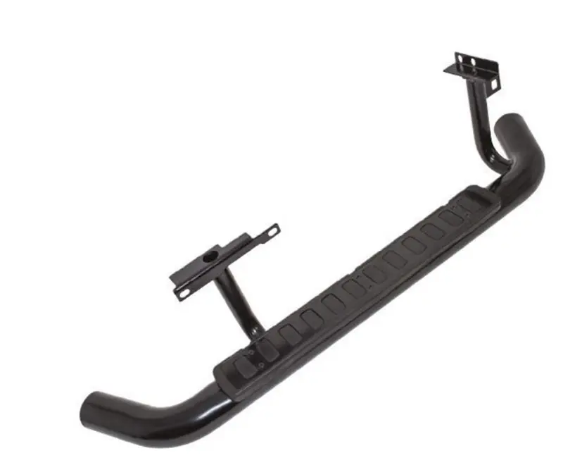 Defender Black Svx Tubular Side Steps With Rubber And Aluminium Top For 90 (Fire And Ice Style In Black Style) 1