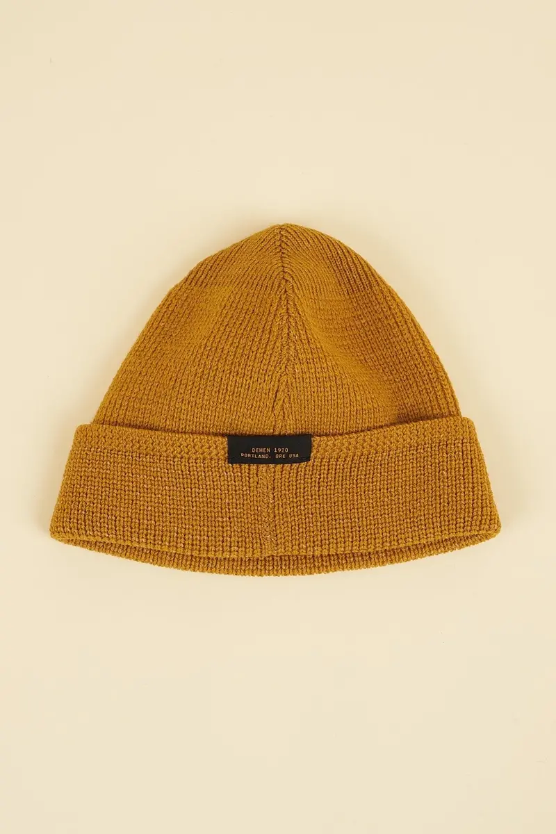 Dehen Wool Knit Watch Cap - Old Gold 1