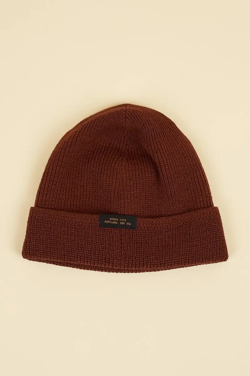 Dehen Wool Knit Watch Cap - Tobacco 1