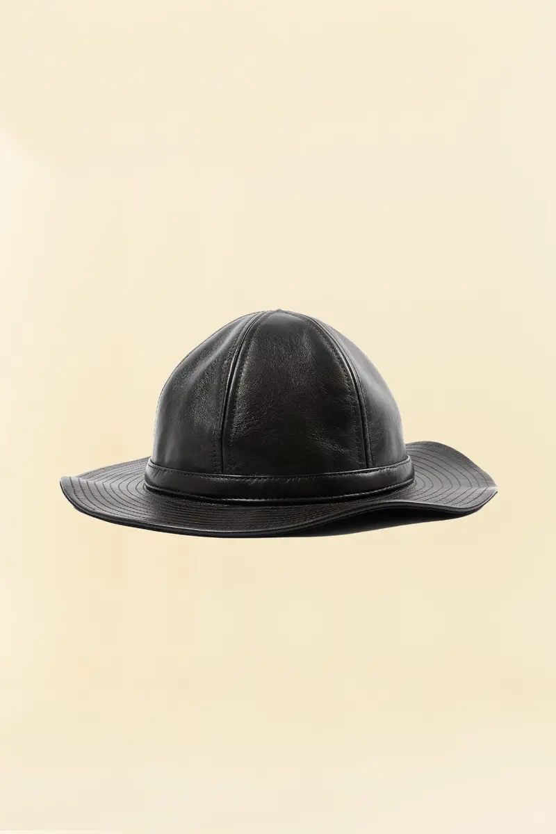 Double Helix Military Horsehide Hat - Black 1
