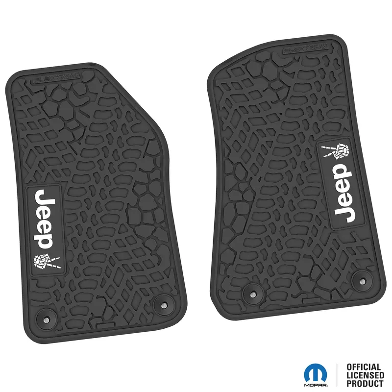 Flex Tread Jl/Jt用 フロアマット (フロントのみ) | Jeep Peace Sign ロゴ入り 1