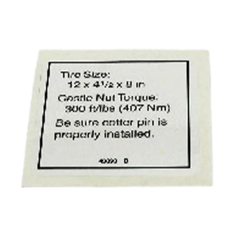 Genie Tire Specs Label Decal 43093Gt 1