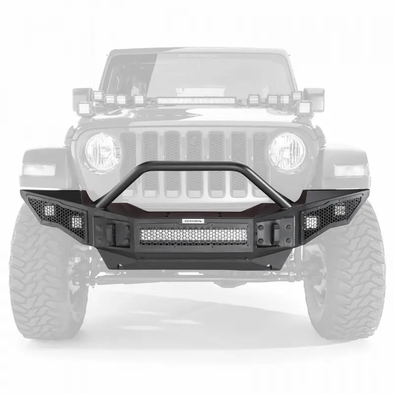 Go Rhino Rockline Full Width Bumper W/Overrider ゴーライノ ロックライン フロント フルサイズバンパー オーバーライダー (Jl/Jt共通) 1