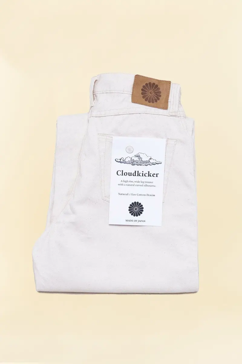 Godspeed 1934W 'Cloudkicker' Women's High-Rise Wide Leg Denim - Natural 1