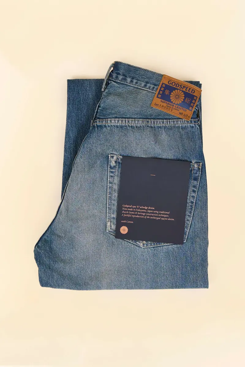 Godspeed 1950Uv - 13Oz Vintage Wash Wide Straight Selvedge Denim 1