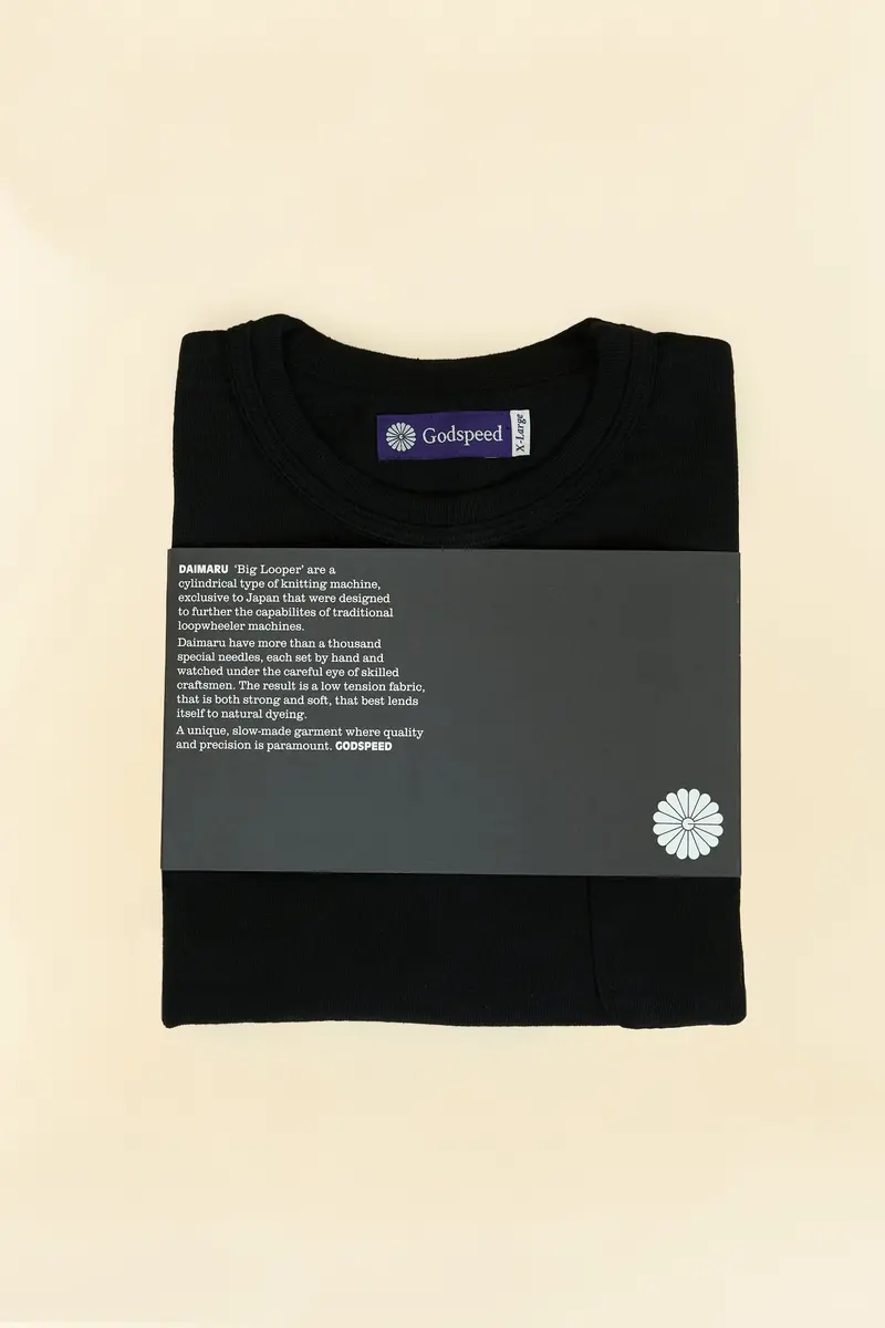 Godspeed Heavyweight Loopwheel  10Oz Pocket T-Shirt - Black 1