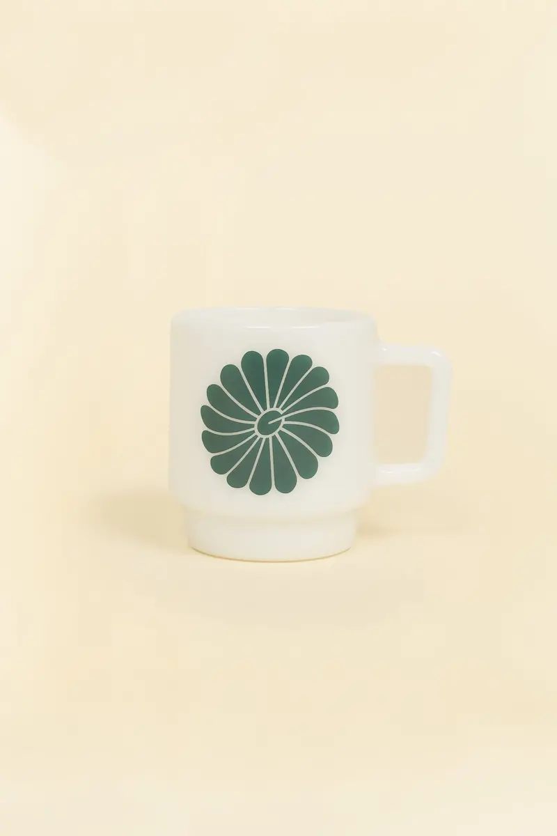 Godspeed Milk Glass 'Perseverance' Stacking Mug - Green 1