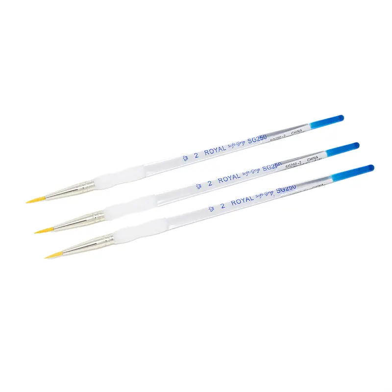 Gold Taklon #2 Pack Of 3 Brushes For Acrylic And Tempera 1