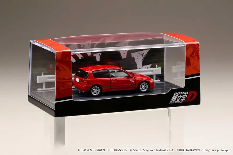Hobby Japan 1:64 Honda Civic (Eg6) Myogi Night Kids / Shingo Shoji Diorama Set With Driver Figure 1