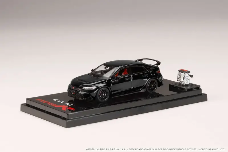 Hobby Japan 1:64 Honda Civic Type-R (Fl5) With Engine Display Model In Crystal Black Pearl 1