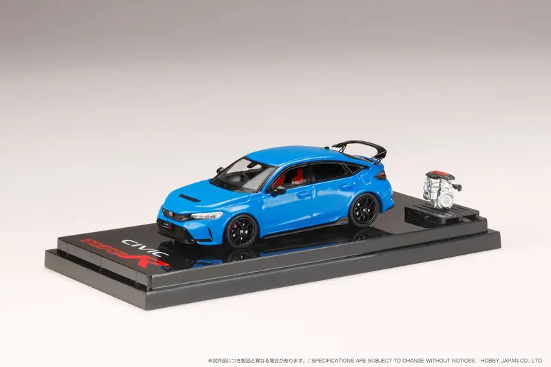 Hobby Japan 1:64 Honda Civic Type-R (Fl5) With Engine Display Model In Racing Blue Pearl 1