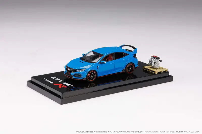 Hobby Japan 1:64 Honda Civic Type-R Limited Edition (Fk8) 2020 With Engine Display Model In Racing Blue Pearl 1