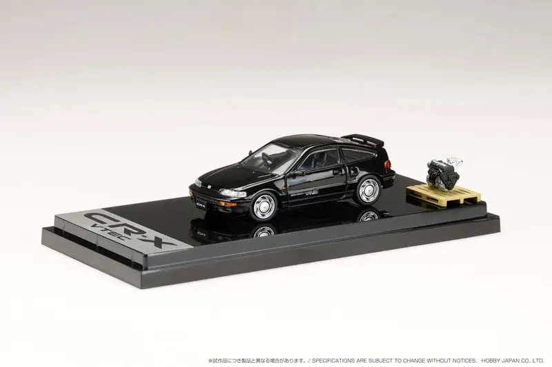 Hobby Japan 1:64 Honda Cr-X Sir (Ef8) 1989 With Engine Display Model In Black 1