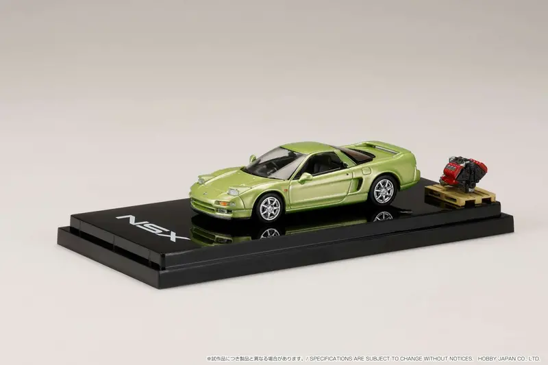 Hobby Japan 1:64 Honda Nsx Coupe With Engine Display Model In Lime Green Metallic 1