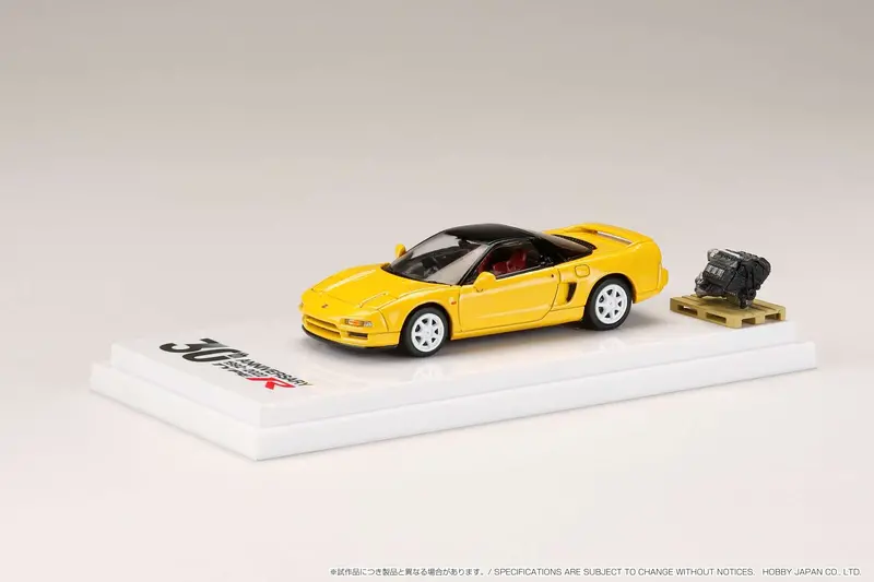 Hobby Japan 1:64 Honda Nsx (Na1) Type R 1994 With Engine Display Model / Type R 30Th Anniversary In Indy Yellow Pearl 1