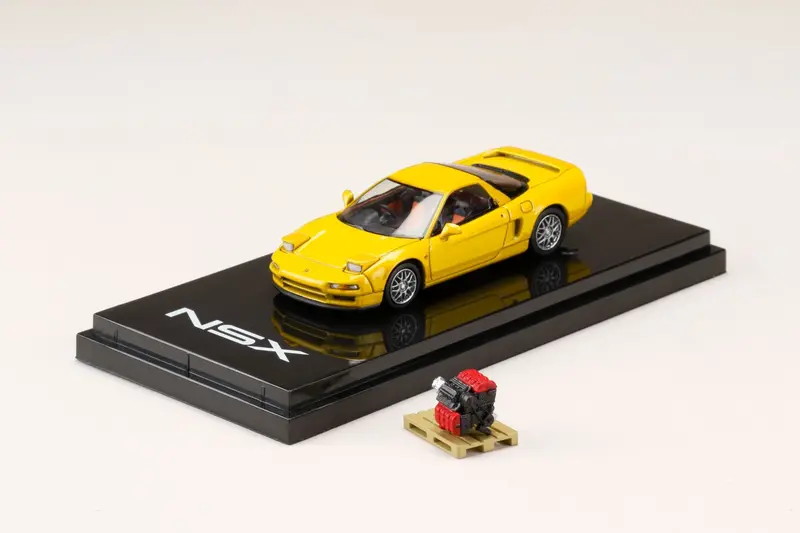 Hobby Japan 1:64 Honda Nsx (Na2) 1997 Type S Zero In Indy Yellow Pearl With Engine Display Model 1
