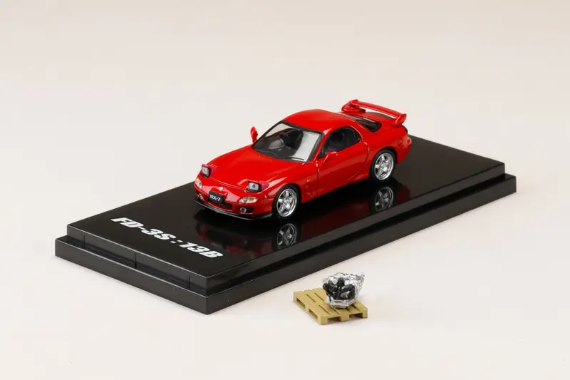 Hobby Japan 1:64 Mazda Rx-7 (Fd3s) Type Rs In Vintage Red With Engine Display Model 1