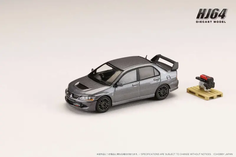Hobby Japan 1:64 Mitsubishi Lancer Evo 8 Mr Gsr With Engine Display Model In Medium Purple Gray Mica 1