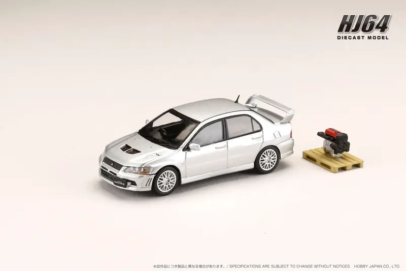 Hobby Japan 1:64 Mitsubishi Lancer Gsr Evo 7 In Satellite Silver With Engine Display 1