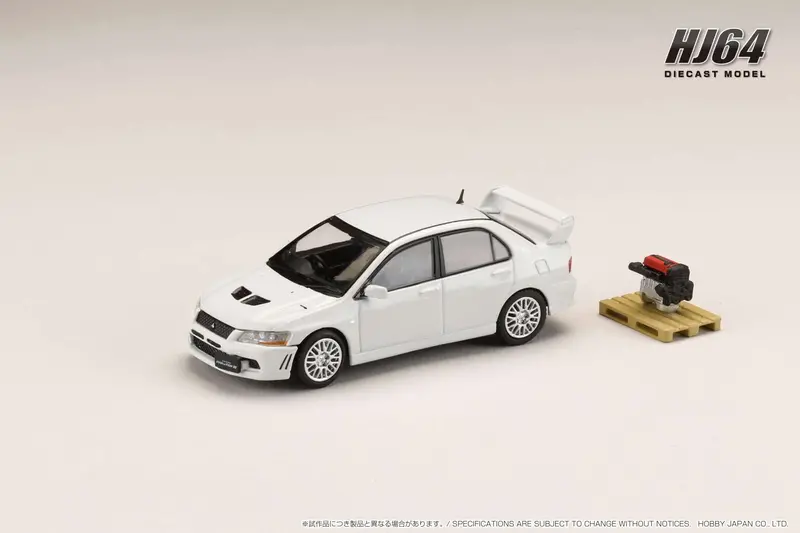 Hobby Japan 1:64 Mitsubishi Lancer Gsr Evo 7 In Scotia White With Engine Display 1