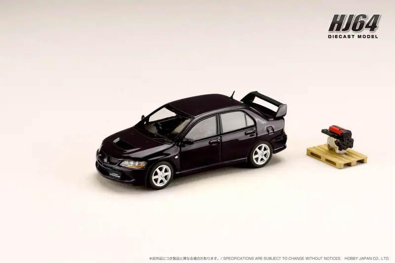 Hobby Japan 1:64 Mitsubishi Lancer Gsr Evo 8 In Black Mica With Engine Display 1