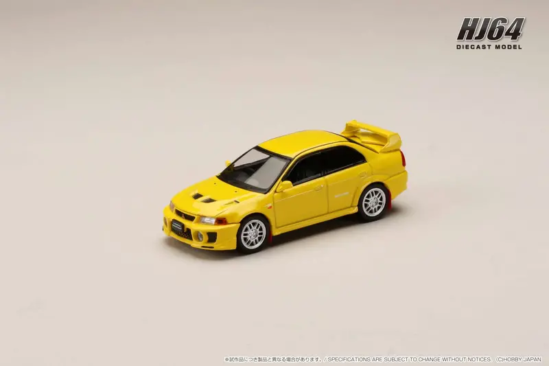 Hobby Japan 1:64 Mitsubishi Lancer Gsr Evo V 1998 With Mud Flap In Dandelion Yellow 1