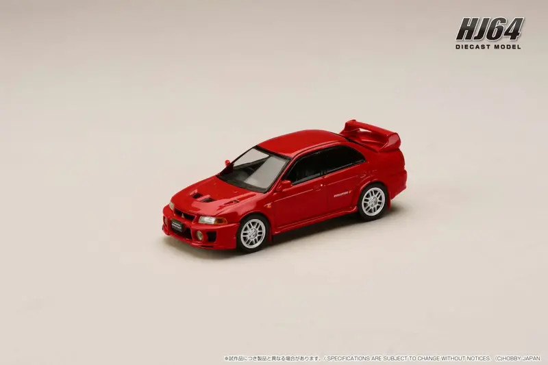 Hobby Japan 1:64 Mitsubishi Lancer Gsr Evo V 1998 With Mud Flap In Palma Red 1