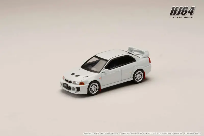 Hobby Japan 1:64 Mitsubishi Lancer Gsr Evo V 1998 With Mud Flap In Scortia White 1
