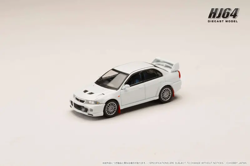 Hobby Japan 1:64 Mitsubishi Lancer Gsr Evo Vi 1999 With Mud Flap In Scortia White 1