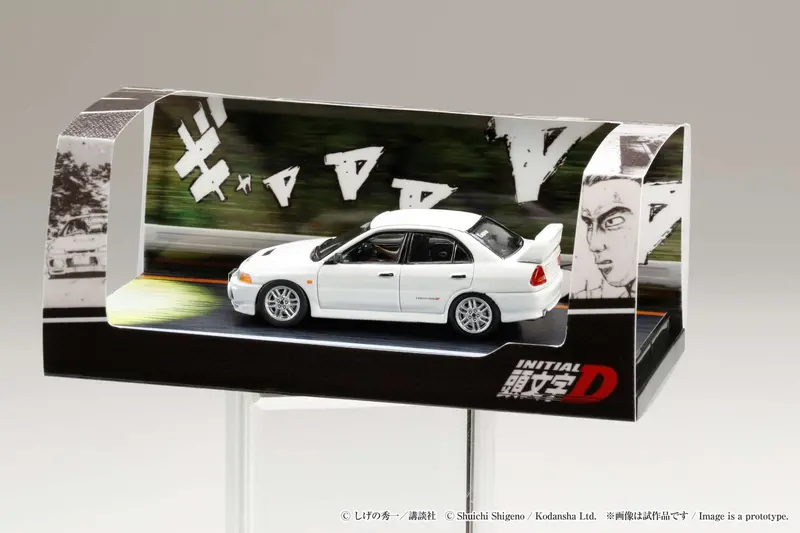 Hobby Japan 1:64 Mitsubishi Lancer Rs Evolution ⅳ / Initial D Vs Takumi Fujiwara With Seiji Iwaki Figure 1