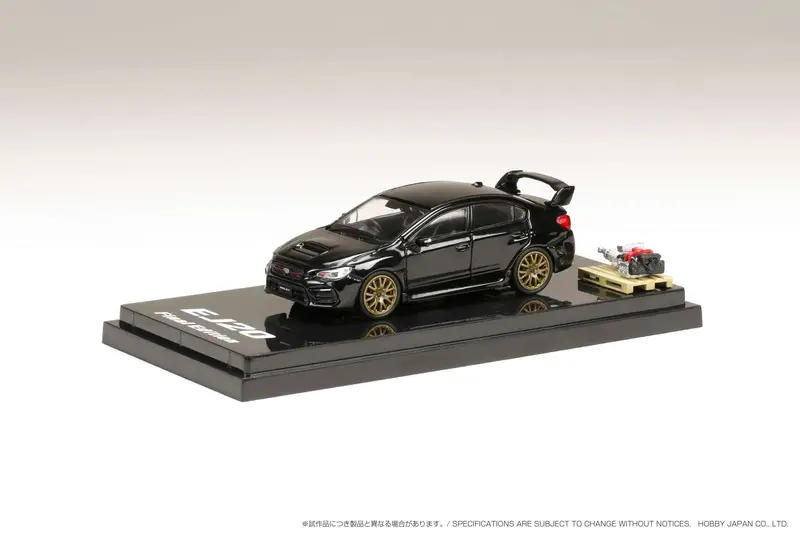 Hobby Japan 1:64 Subaru Wrx Sti Ej20 Final Edition With Engine Display Model In Crystal Black Silica 1
