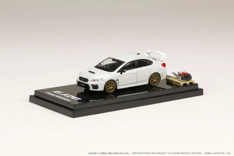 Hobby Japan 1:64 Subaru Wrx Sti Ej20 Final Edition With Engine Display Model In Crystal White Pearl 1