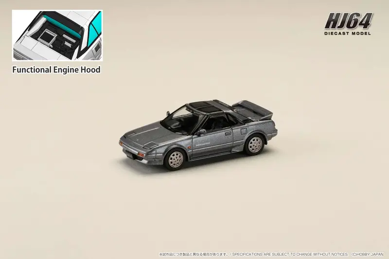 Hobby Japan 1:64 Toyota Mr2 1600G-Limited Supercharged 1988 T-Top In Gray Metallic 1