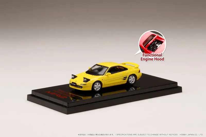 Hobby Japan 1:64 Toyota Mr2 (Sw20) Gt-S 1996 / Open Headlight In Super Bright Yellow 1