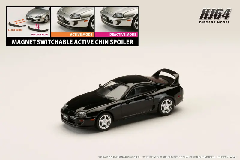 Hobby Japan 1:64 Toyota Supra Rz (Jza80) With Active Spoiler In Black 1